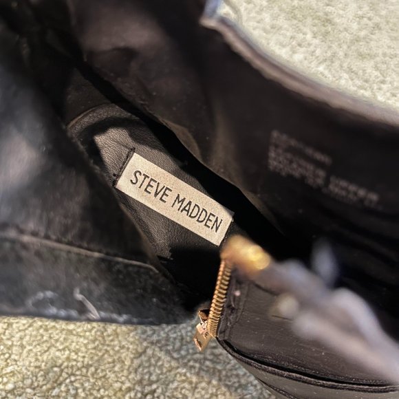 Steve Madden Akademi Black Boots Size 8m - Picture 2 of 8